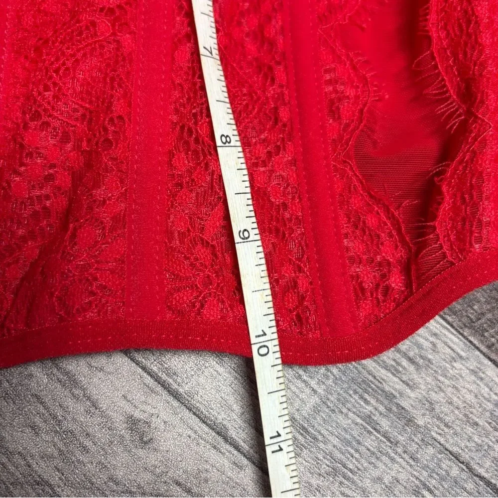 SHEIN Vibrant Red Lace Corset